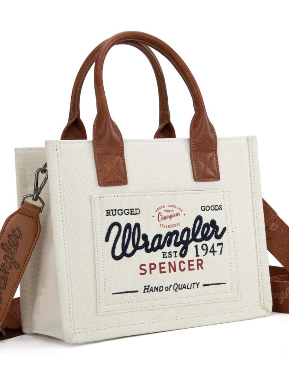Wrangler Tote Bag for Women Retro Canvas Top Handle Purses and Handbags